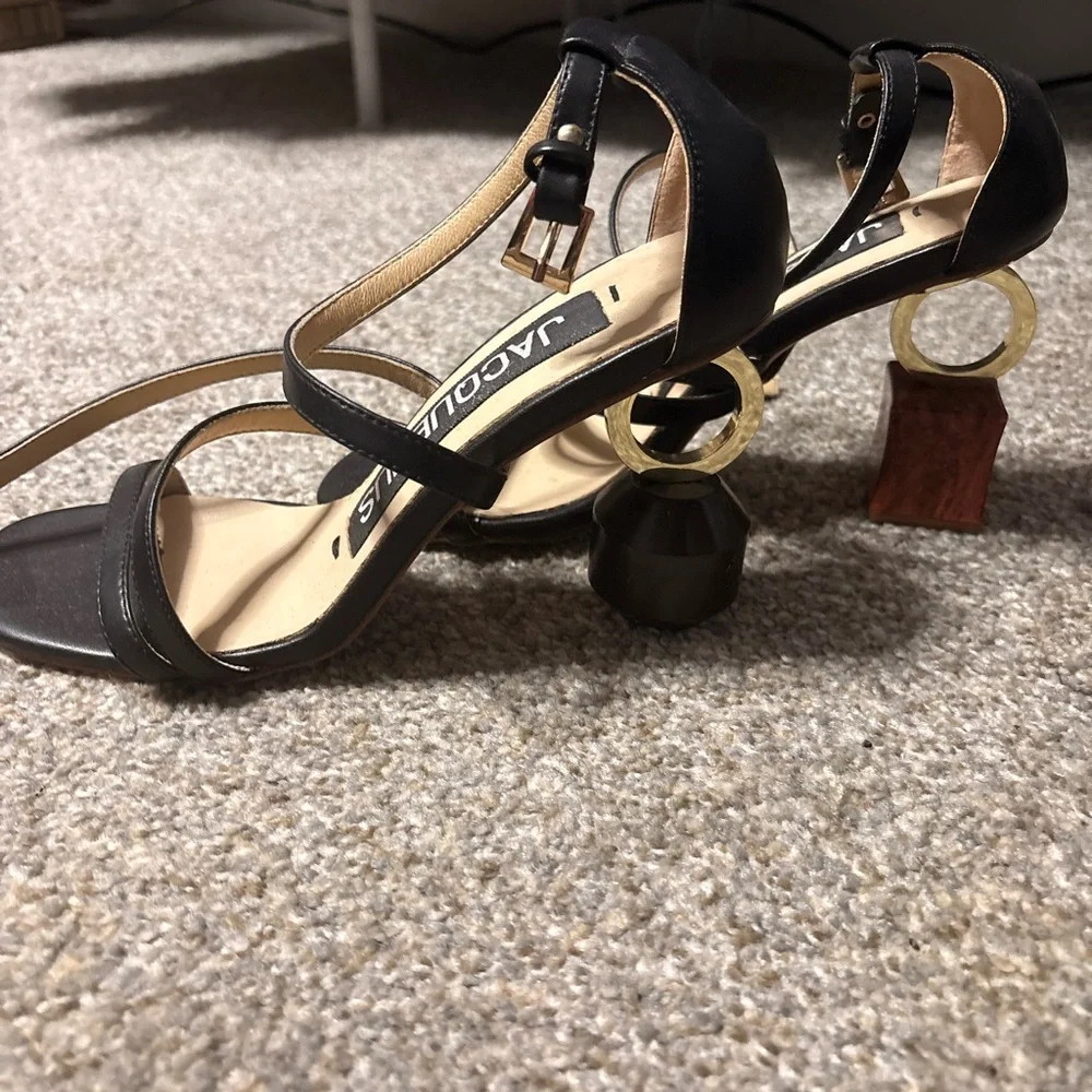 Jacquemus Black and Gold Geometric Heels - Picture 3 of 3